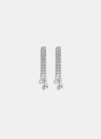 Boucles d'oreilles linéaires à cristaux