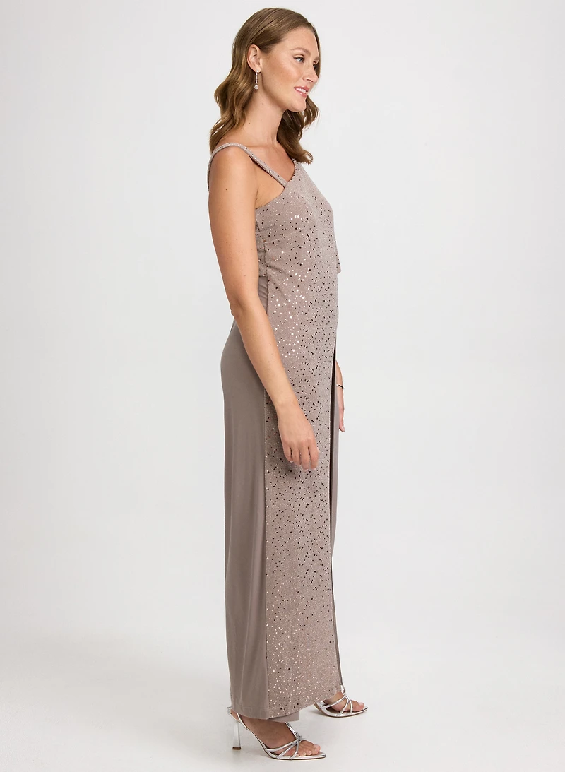 Sequin & Jersey Jumpsuit