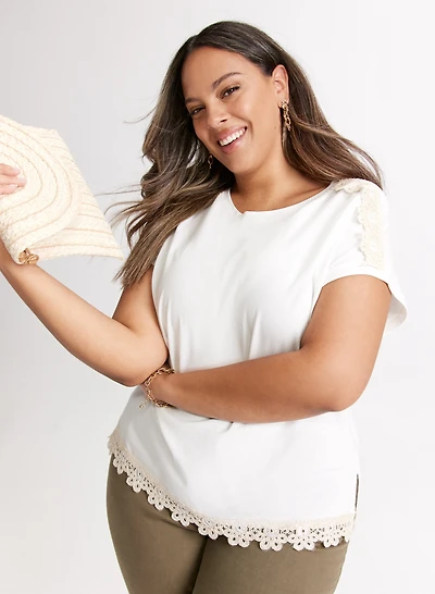 Crochet Trim T-Shirt