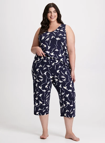 Ensemble pyjama à motif floral