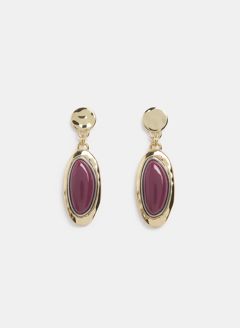 Boucles d'oreilles pendantes à deux tons