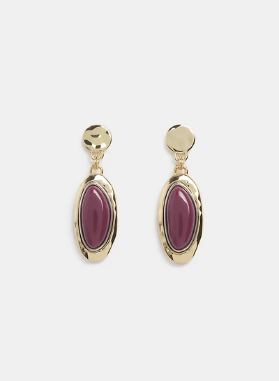 Boucles d'oreilles pendantes à deux tons