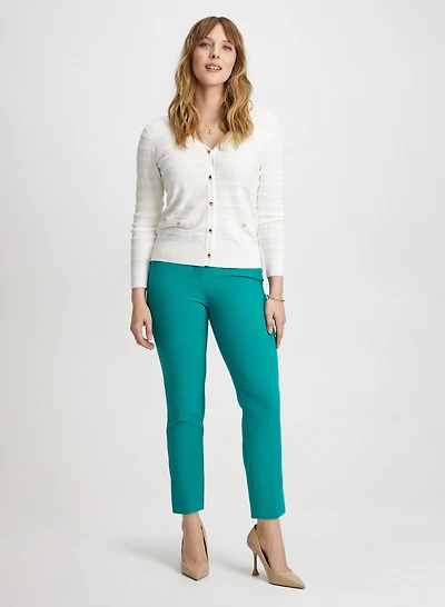 Raised Stripe Cardigan & Slim Leg Pants