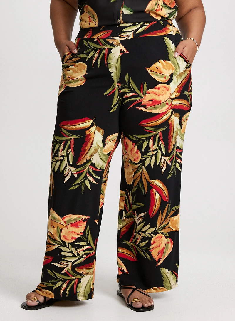 Pantalon tropical large à enfiler