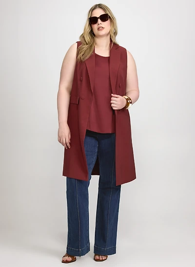 Long Twill Vest & Pull-On Jeans