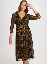 Paisley Faux-Wrap Dress
