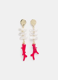 Pearl Coral Earrings