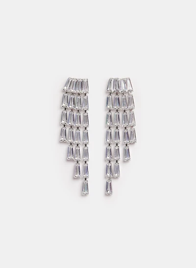 Cascading Crystal Baguette Earrings