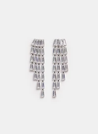 Cascading Crystal Baguette Earrings