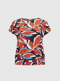 Abstract Leaf Print Top