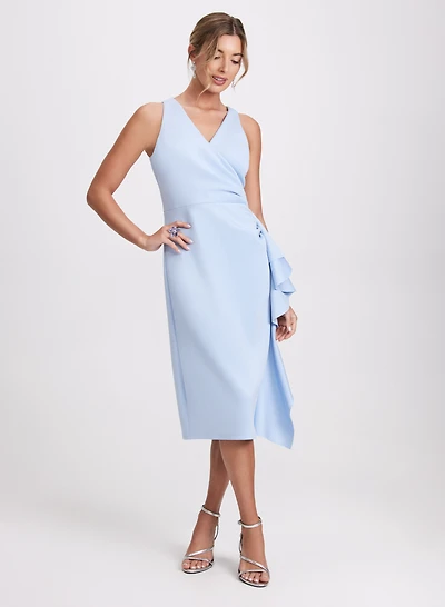 Robe froncée à cascade de volants