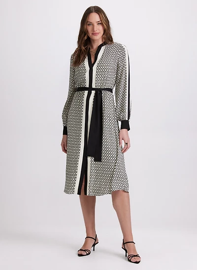 Robe midi à motif géométrique