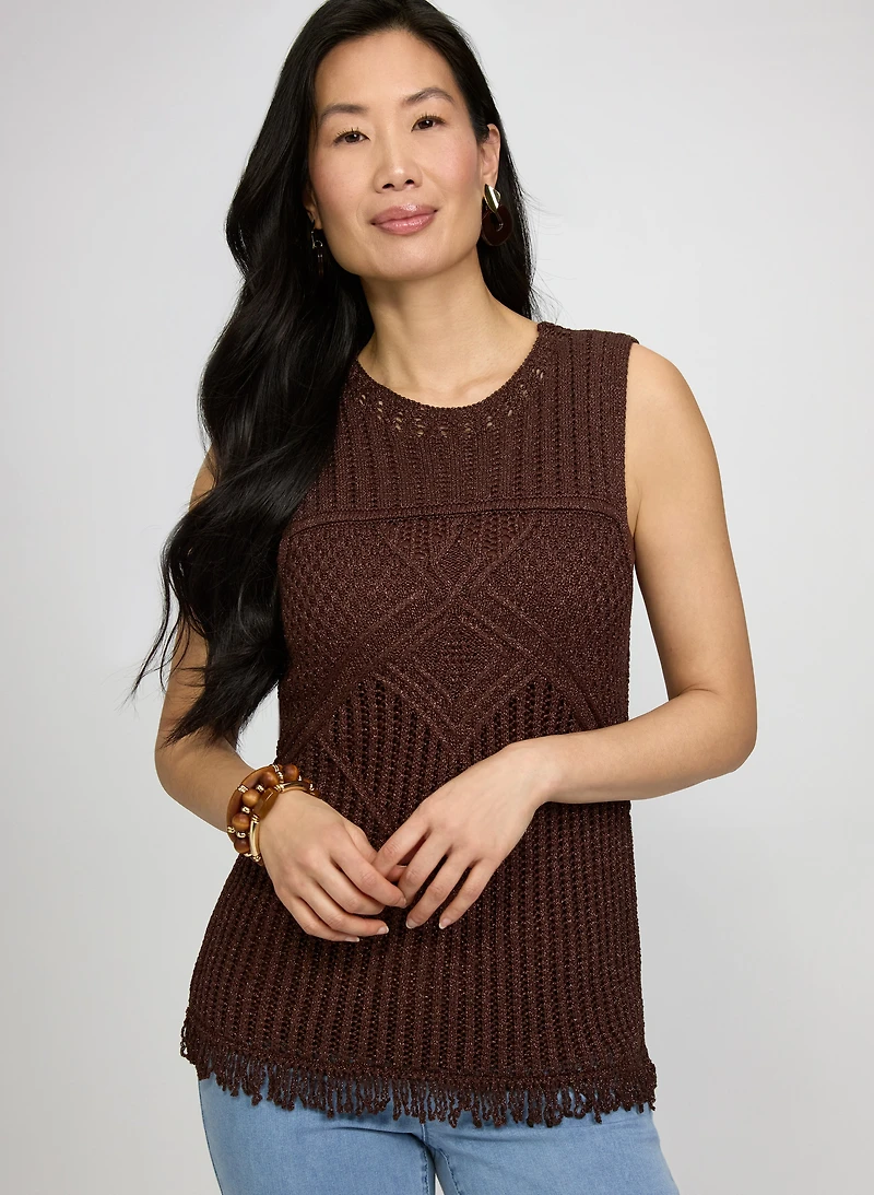 Lurex Fringe Detail Knit