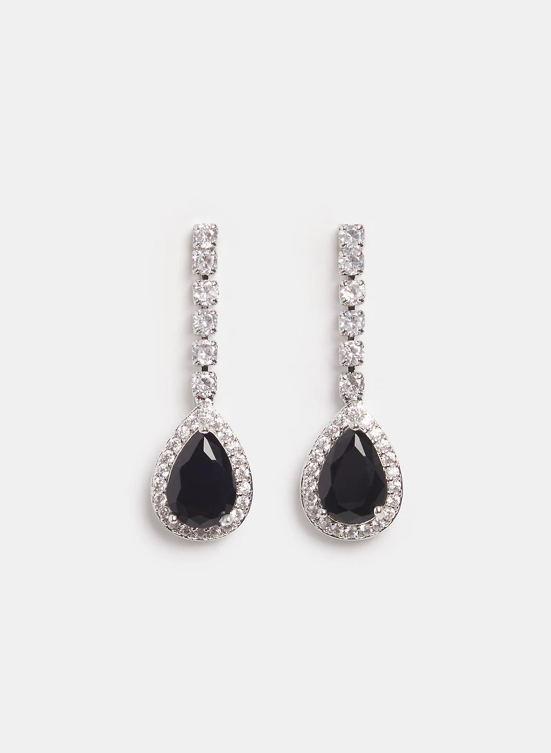 Boucles d'oreilles pendantes à zircons cubiques