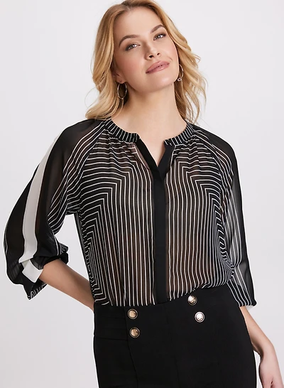 Blouse boutonnée à rayures