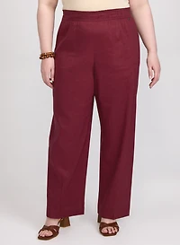 Linen-Blend Wide-Leg Pants