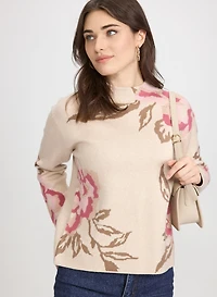 Jacquard Floral Pullover