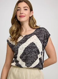 T-shirt à motif géométrique orné