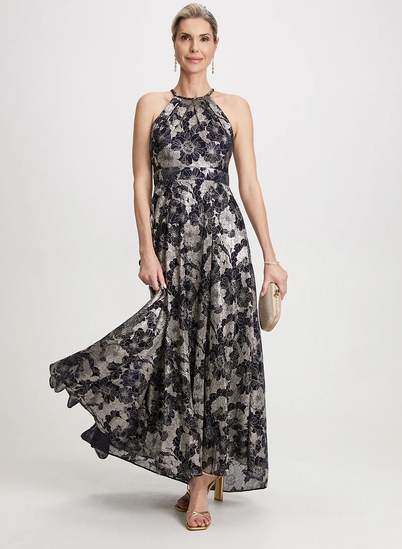 Foil Floral Dress