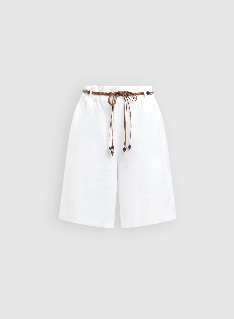 Short à enfiler ceinture en corde