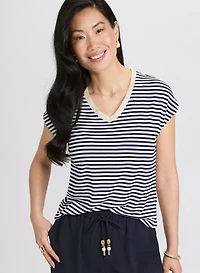 Striped Cap Sleeve T-Shirt