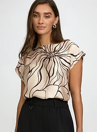 Haut en satin à motif floral