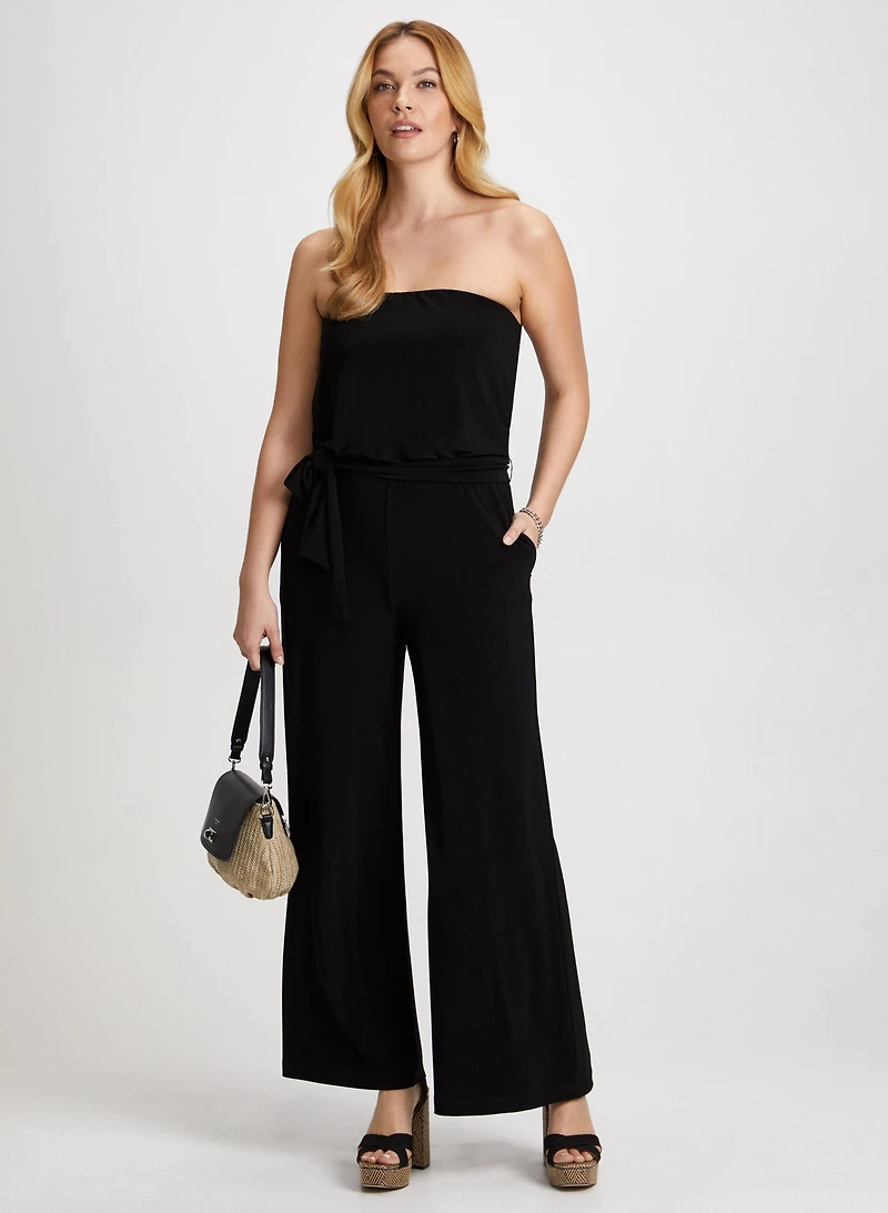 Strapless Wide-Leg Jumpsuit