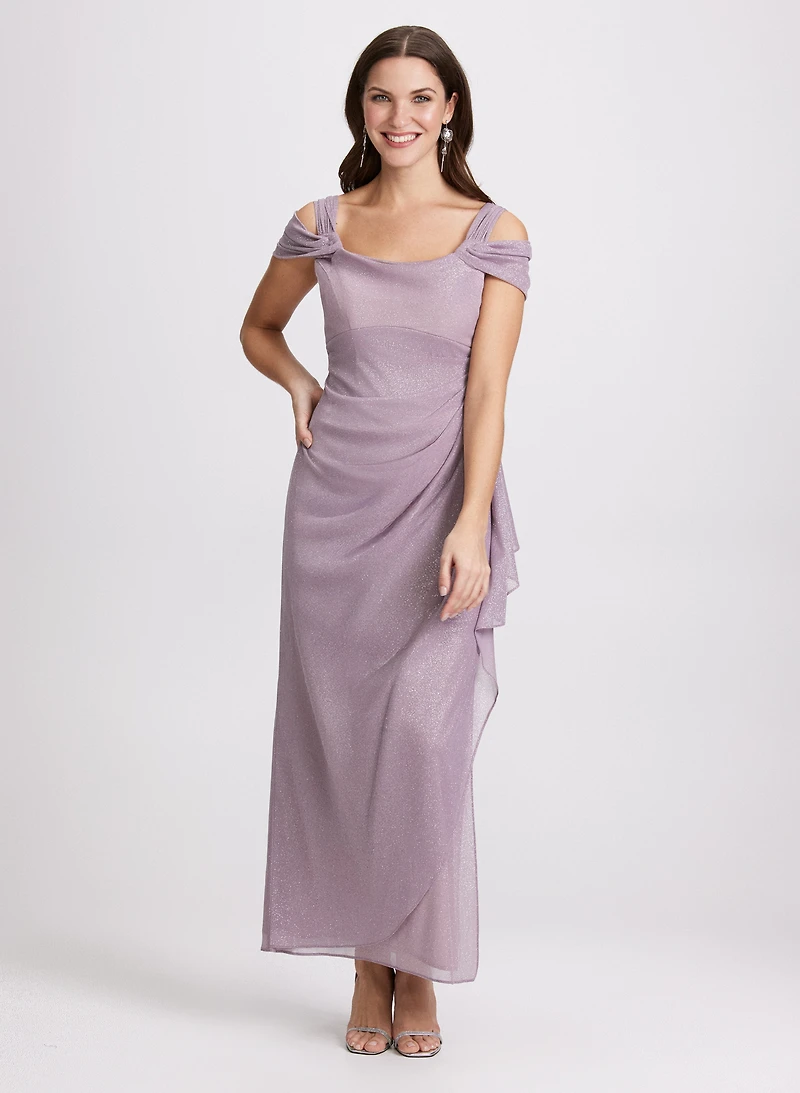 Glitter Cold Shoulder Dress