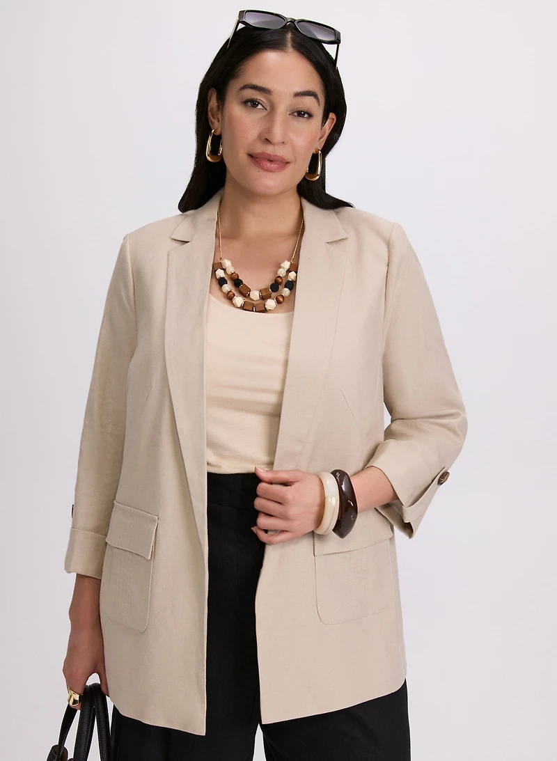 Blazer en mélange de lin