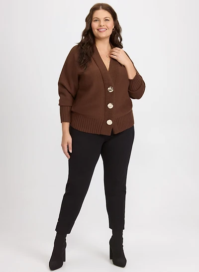 Button-Down Cardigan & Chloe Bar Trim Leggings