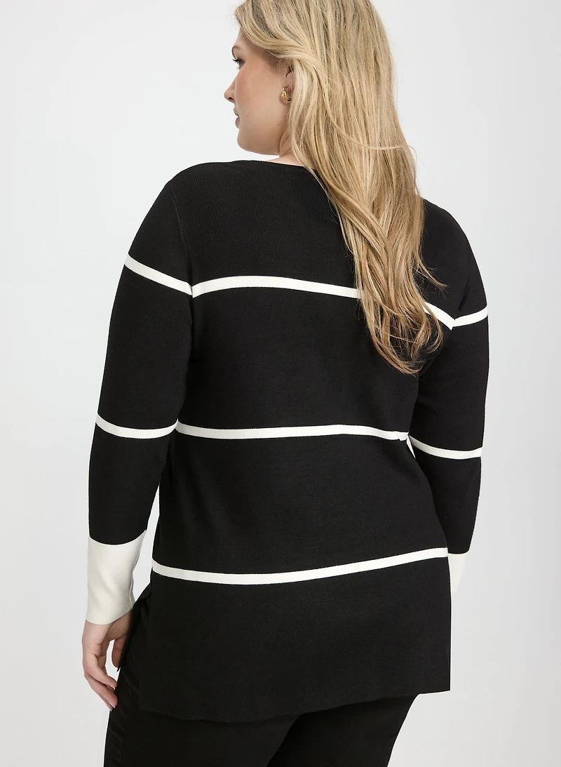 Stripe Rib Knit Sweater