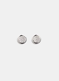 Round Pavé Stone Earrings