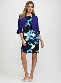 Bolero & Floral Print Dress Set