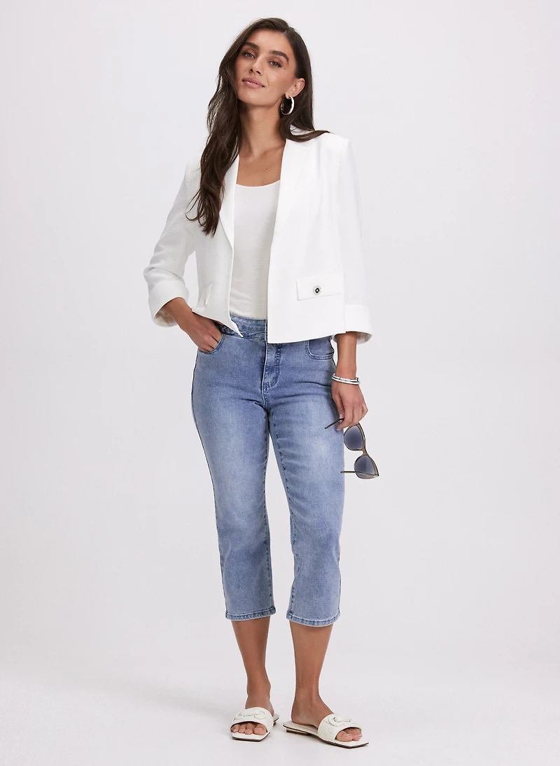 Blazer court et capri en denim