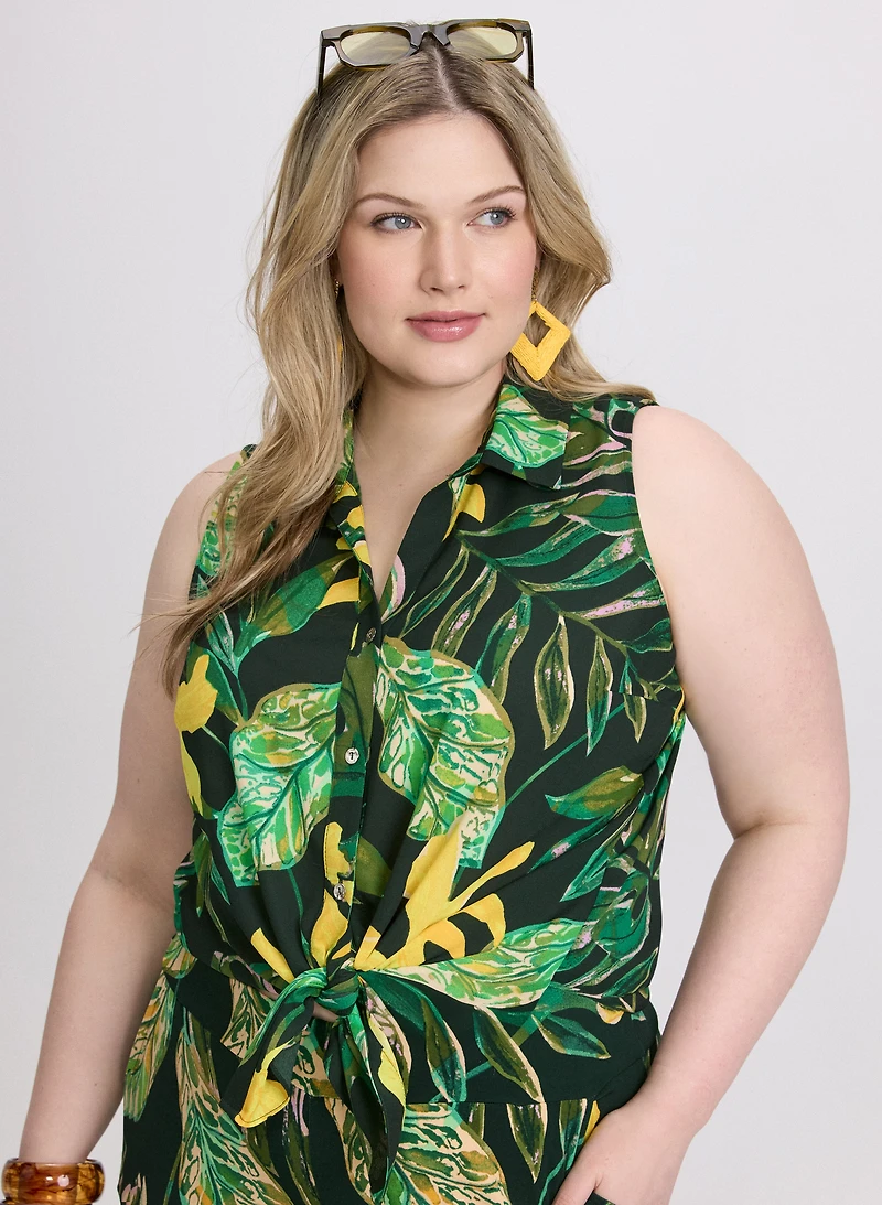 Blouse à motif palmiers