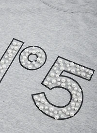 T-shirt imprimé à perles