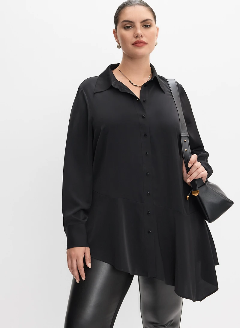 Asymmetrical Hem Blouse
