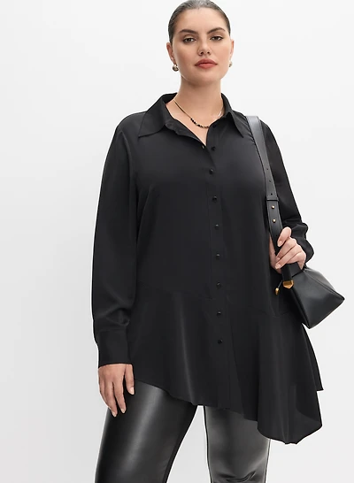 Asymmetrical Hem Blouse