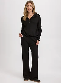 Haut en tricot à fermeture éclair et pantalon à enfiler à cordon