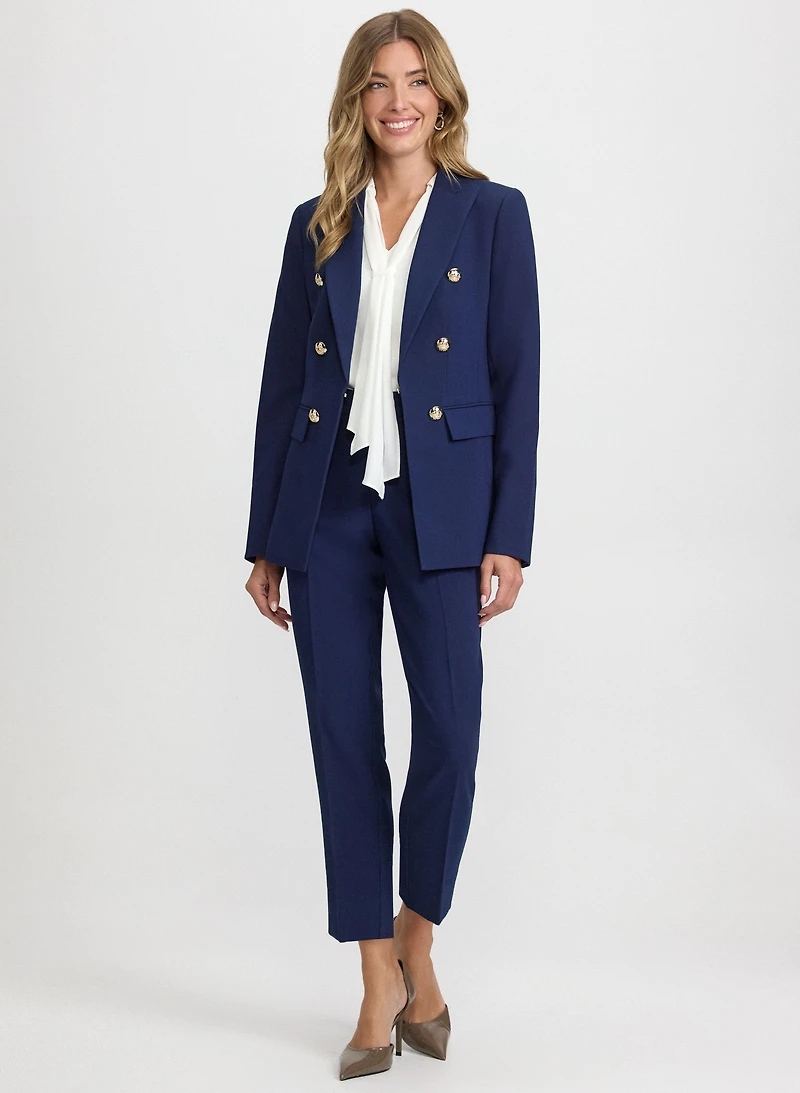 Button Detail Blazer & Emma Slim-Leg Ankle Pants
