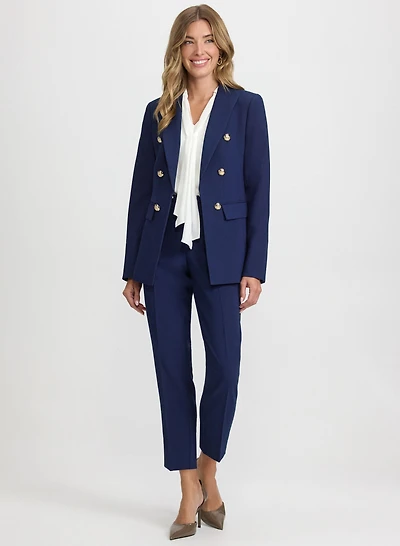 Button Detail Blazer & Emma Slim-Leg Ankle Pants