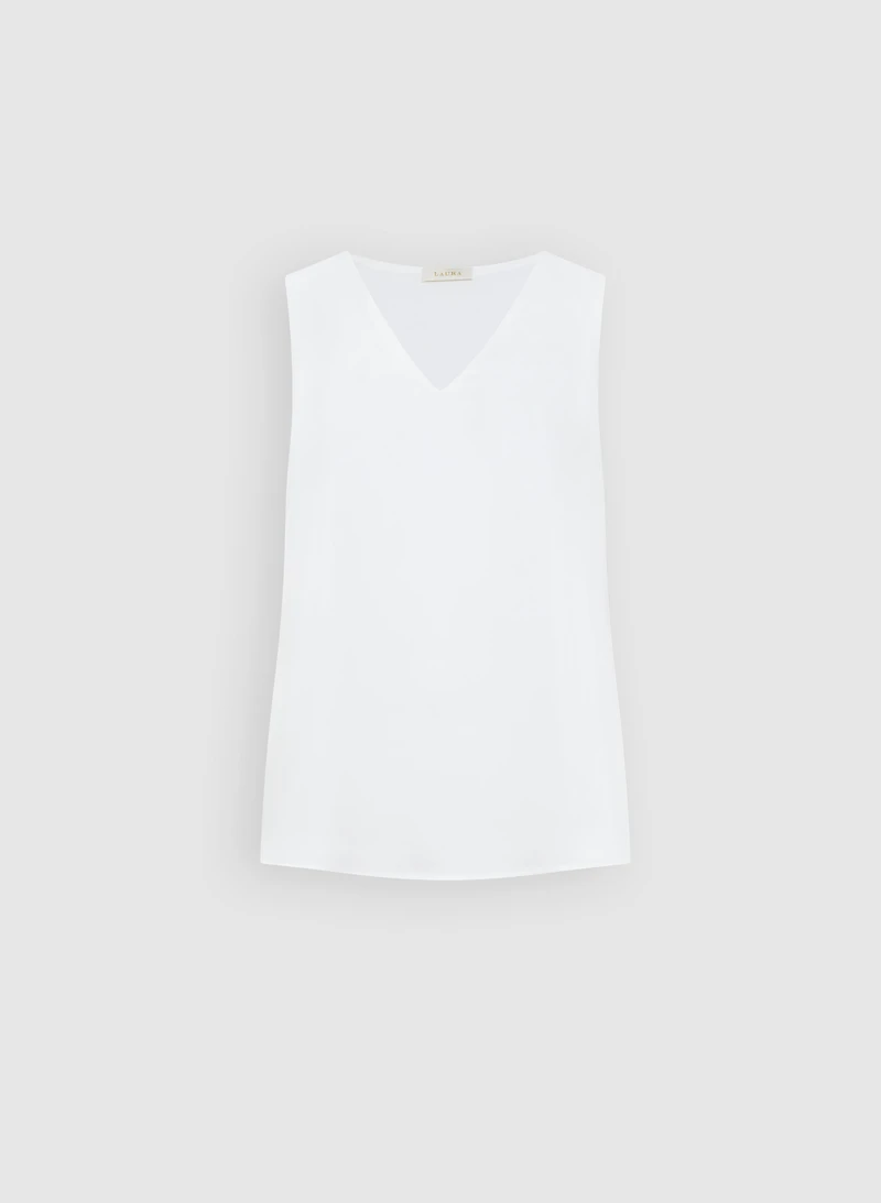 Sleeveless V-Neck Blouse