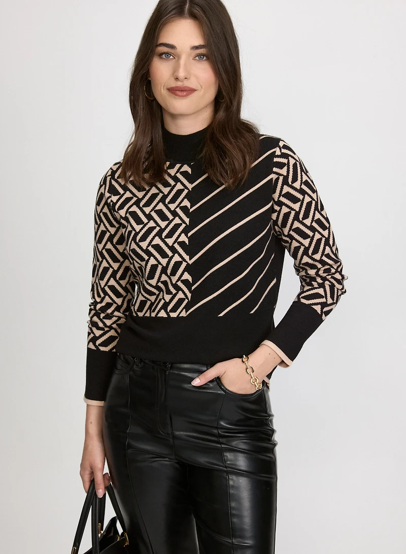 Pull à motifs géométriques