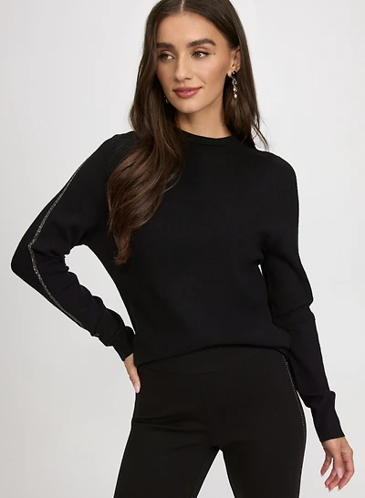 Rhinestone Detail Sweater