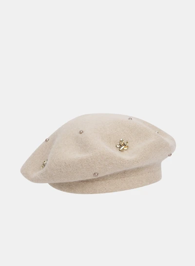 Rhinestone Detail Beret