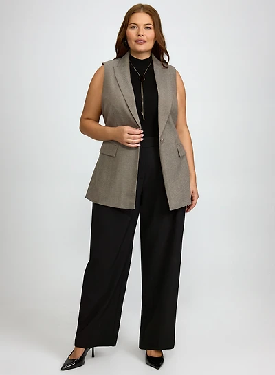 Herringbone Button Vest & Olivia Twill Pants