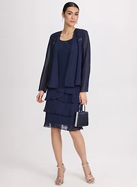 Chiffon Dress & Jacket Set