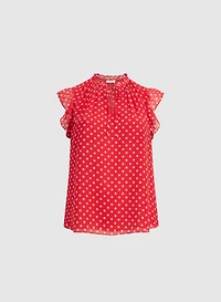 Blouse sans manches à pois