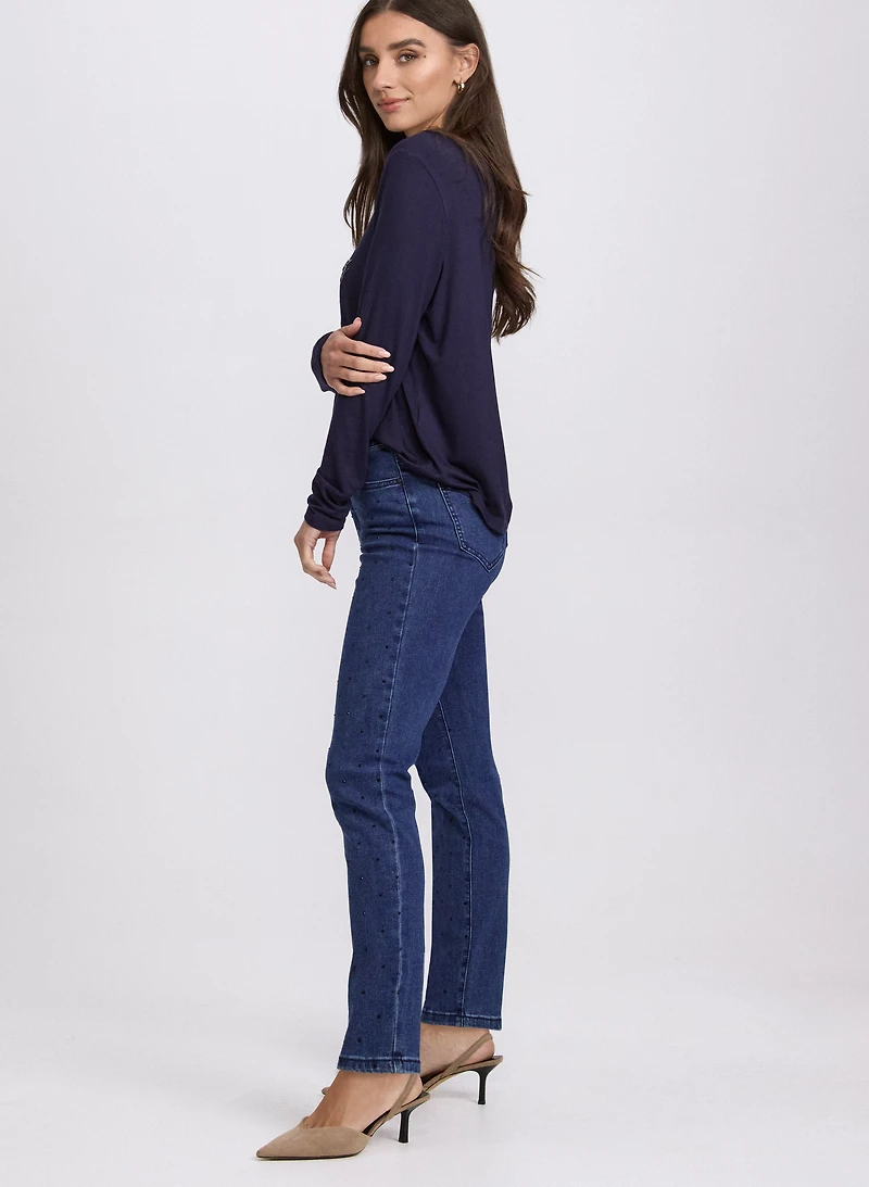 Rhinestone Embellished Jeans