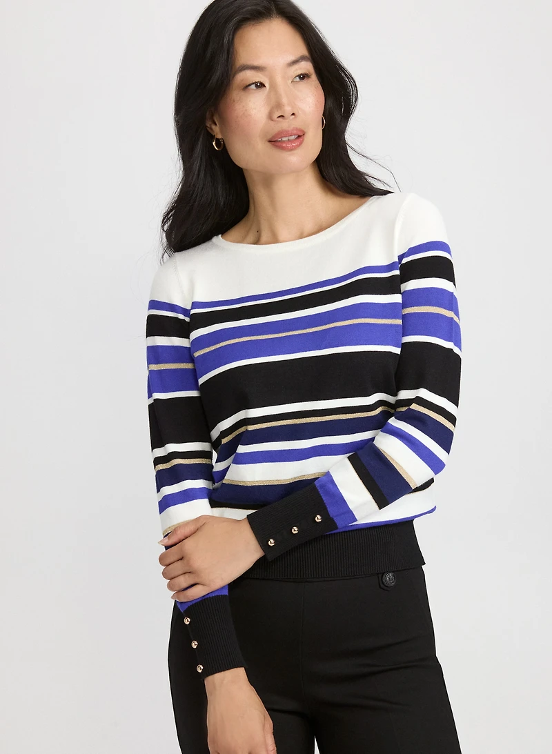 Metallic Striped Sweater